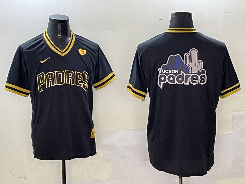 Men San Diego Padres Blank Black Gold Game 2025 Nike MLB Jersey style 13